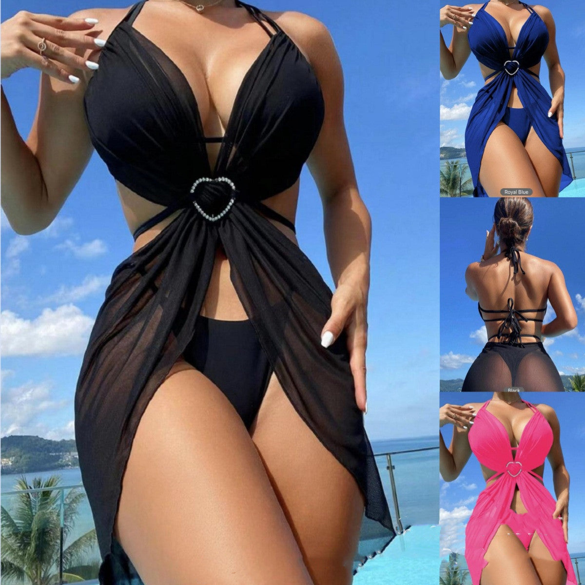 Chic 3-Piece Halter Neck Bikini Set for Women