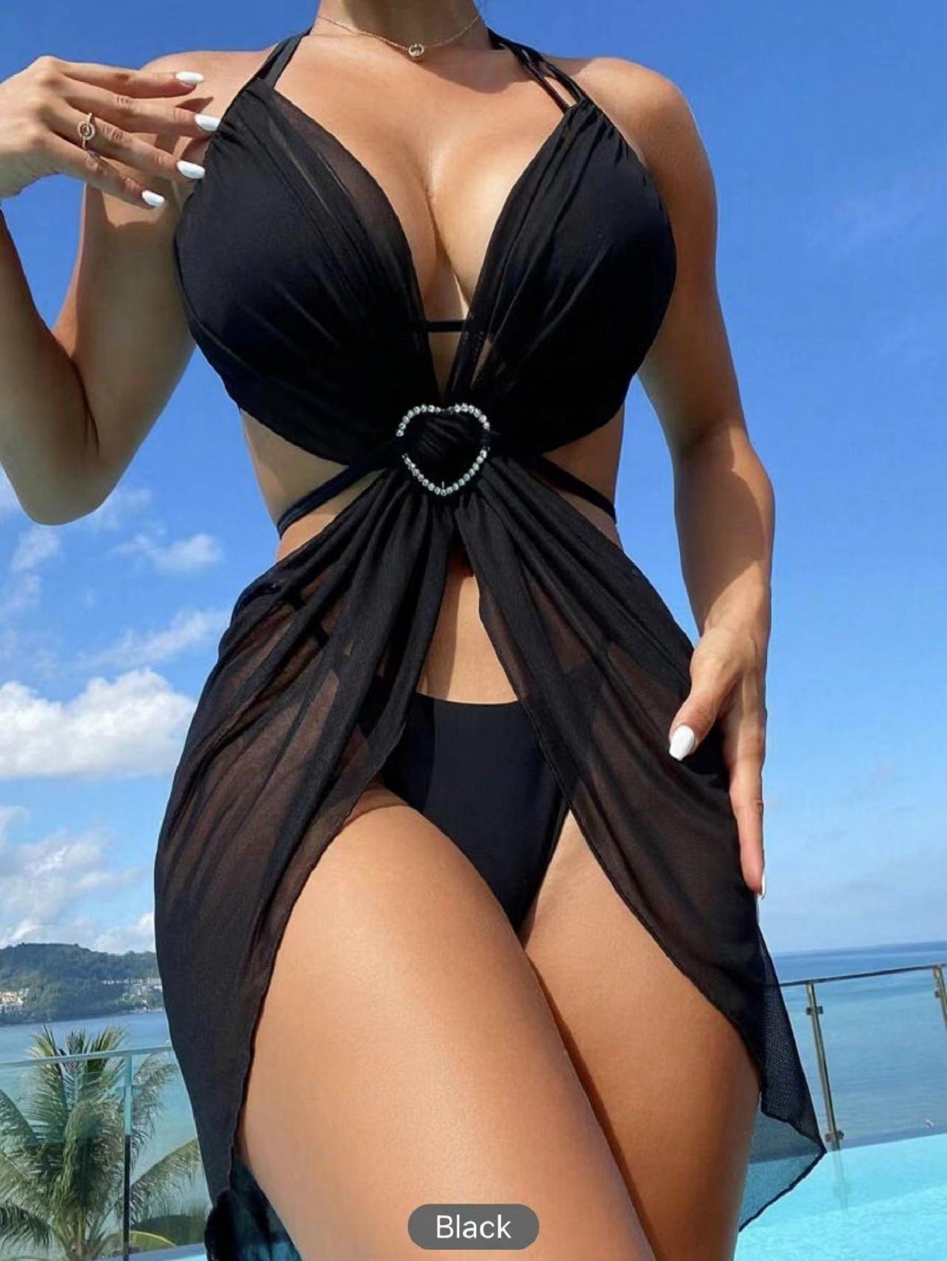 Chic 3-Piece Halter Neck Bikini Set for Women