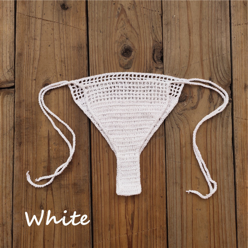 Handmade Crochet Bikini Bottoms Cotton Sunbathing Swimming Trunks