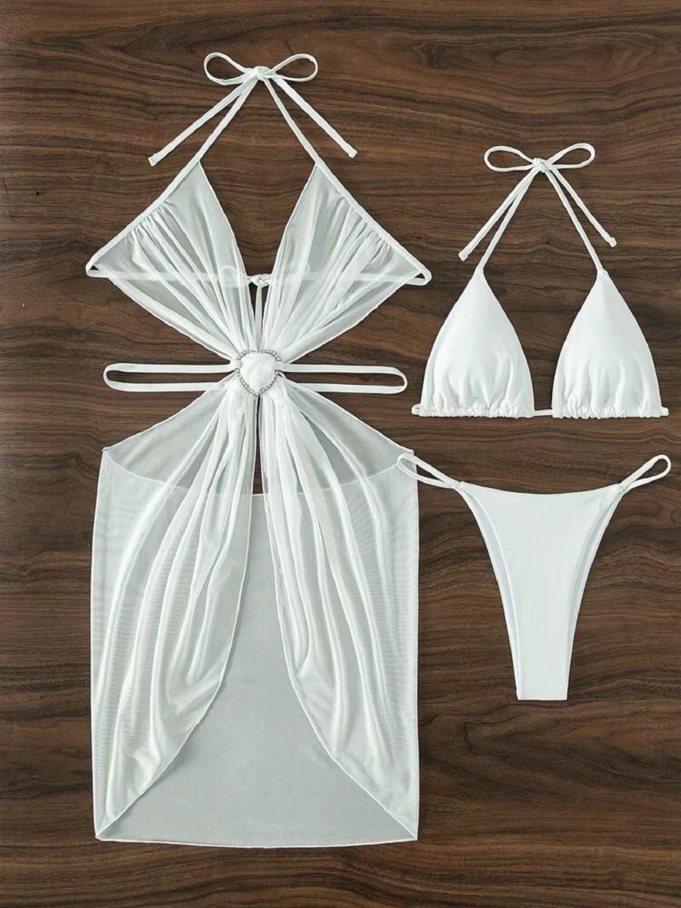 Chic 3-Piece Halter Neck Bikini Set for Women