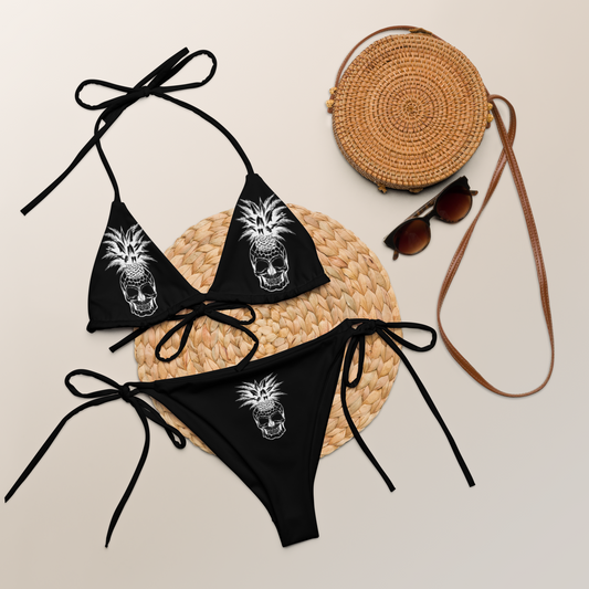 Confidently You – Pineapple Skull Bikini for the Playful and Free-Spirited - Made to Order Swimsuit - Eco Frendly