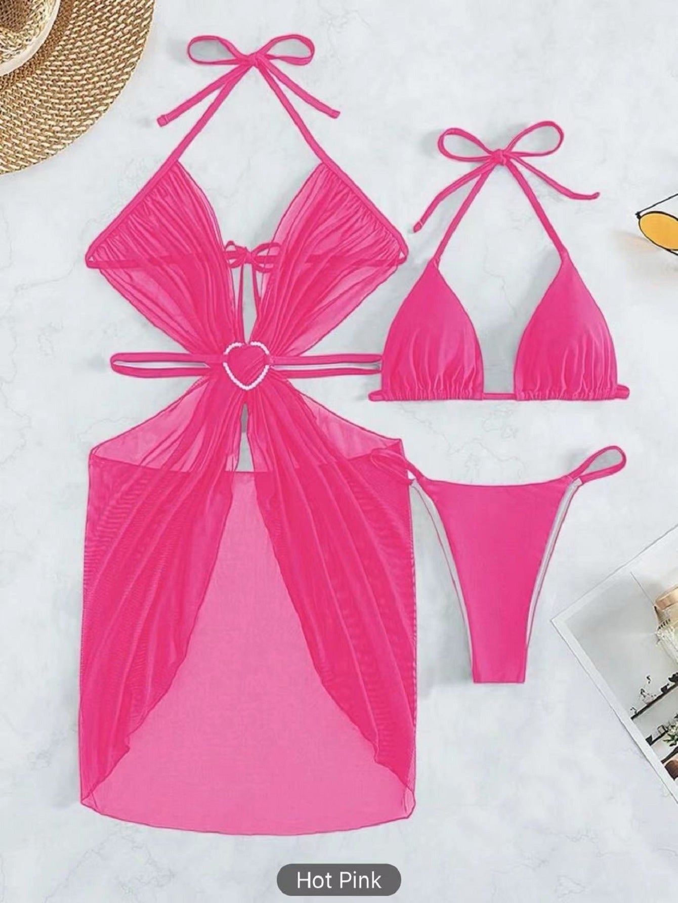 Chic 3-Piece Halter Neck Bikini Set for Women